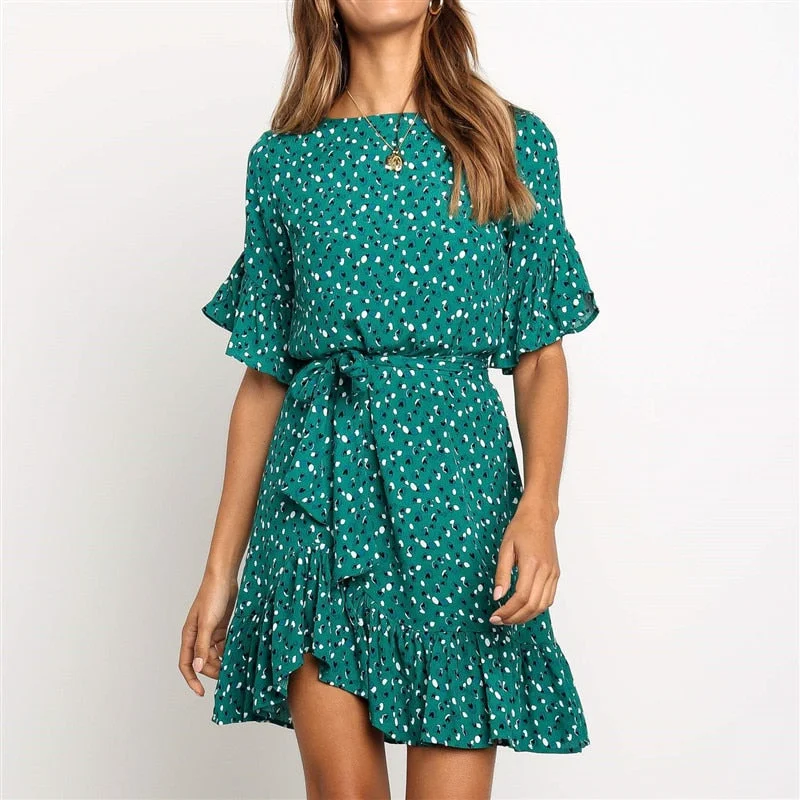 Floral Print Chiffon Dress