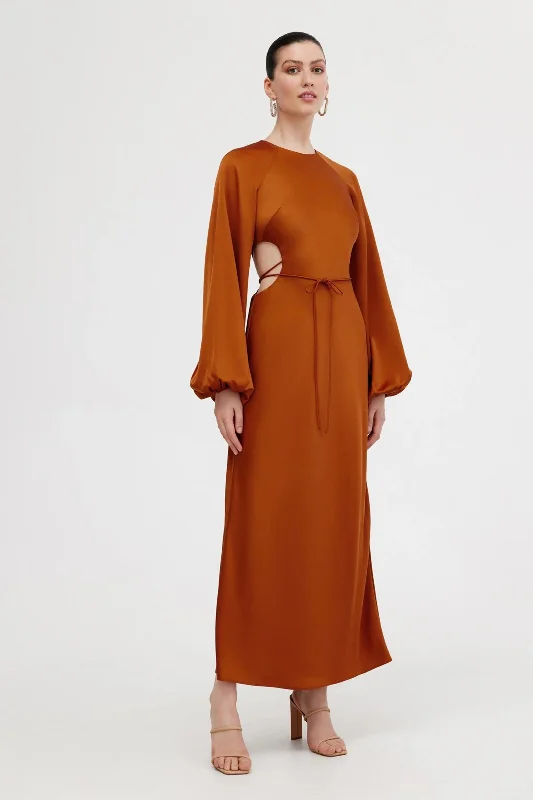 SIGNIFICANT OTHER | Esme Long Sleeve Dress - Clay Best maxi dresses for tall women